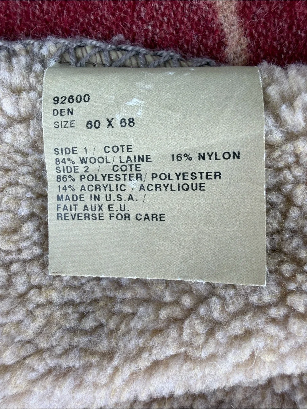 VTG Woolrich Lodge Camp Fair Isle Blanket Sherpa Moose Fish Leaves 57x64 GUC